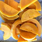 picture of butternut squash  slices after the microwave