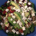 gorgeous salad of spinach, quinoa and avocado